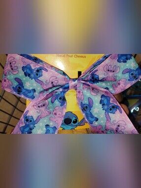 Girls' Stitch Purple & Blue Hair Bow